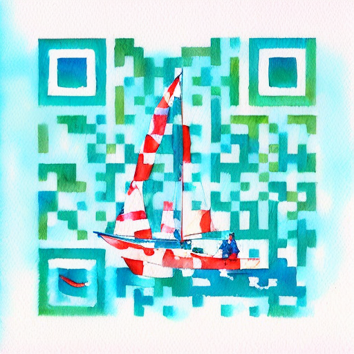 QR artístico de Sailboat — diseño de Vehículos y Transporte