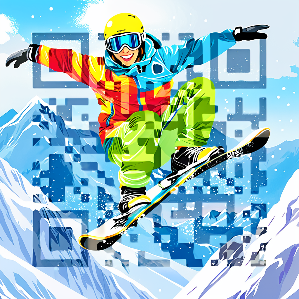 QR artístico de Snowboard — diseño de Deporte y Movimiento