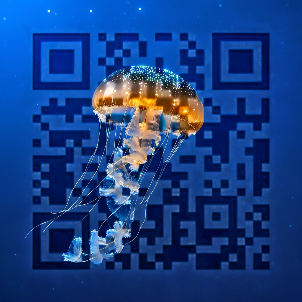 Jellyfish artistic QR code — Animals design