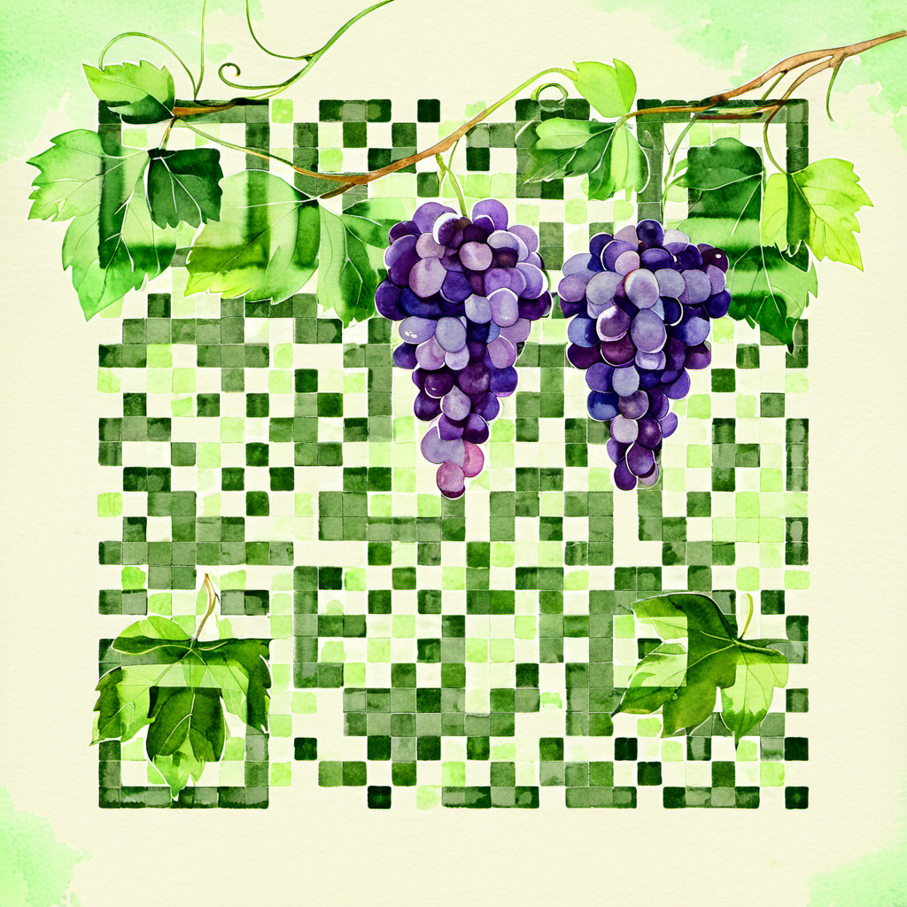 QR artístico de Grapes — diseño de Comida y Bebidas