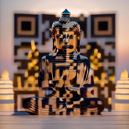 QR artístico de Buda — diseño de Fantasía y Mitología