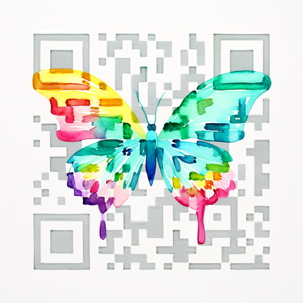 QR artístico de Butterfly — diseño de Animales