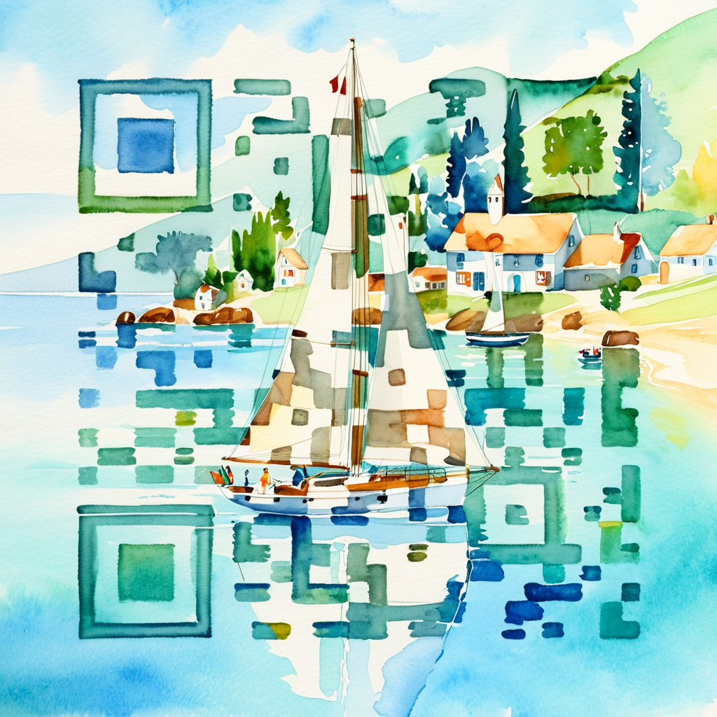 QR artístico de Sailboat — diseño de Vehículos y Transporte