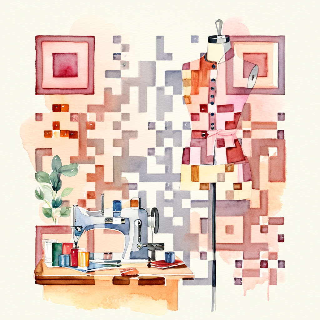 Sewing box artistic QR code — Crafts & Design design