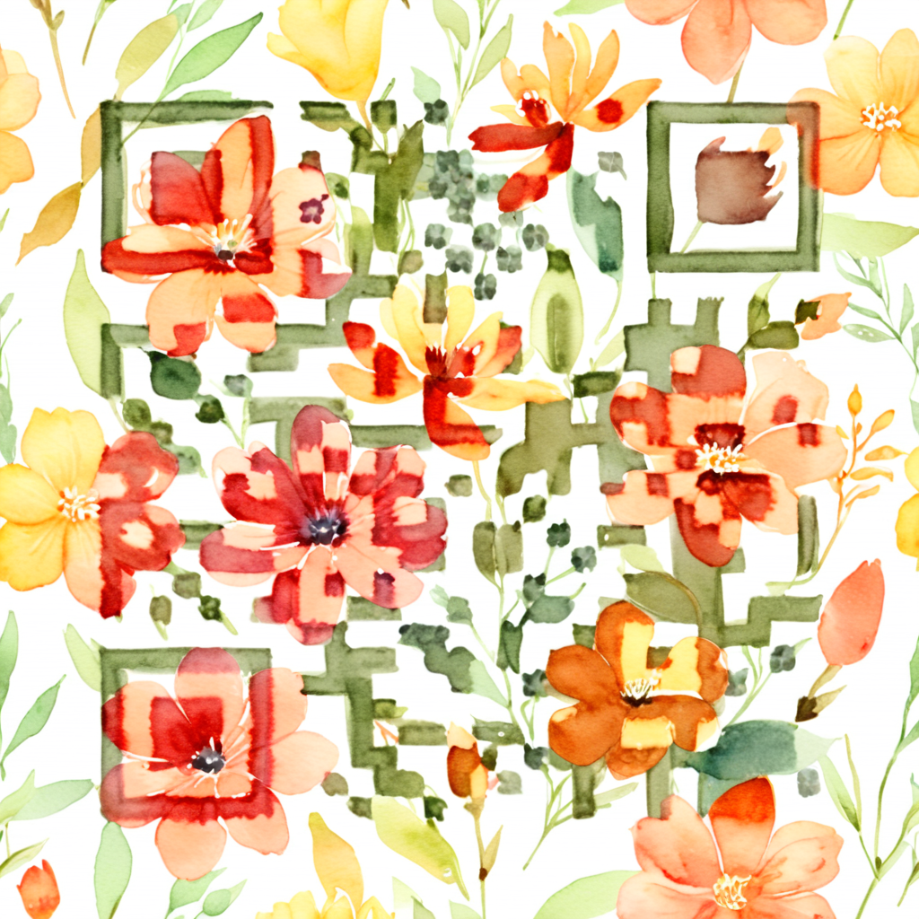 QR artístico de Orange — diseño de Flores